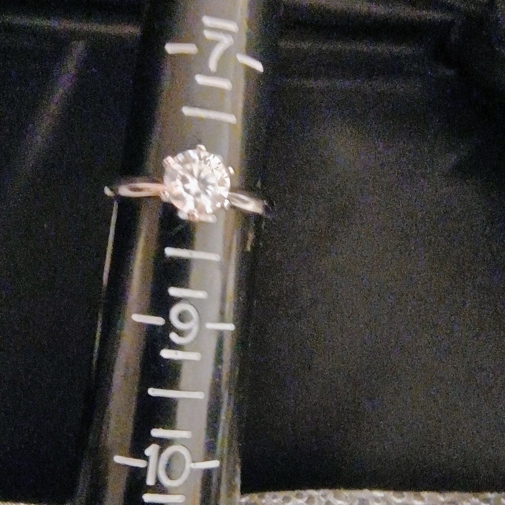 Moissanite Solitaire Engagement Ring Silver Band Size 6 With GRA Certification - Picture 8 of 11